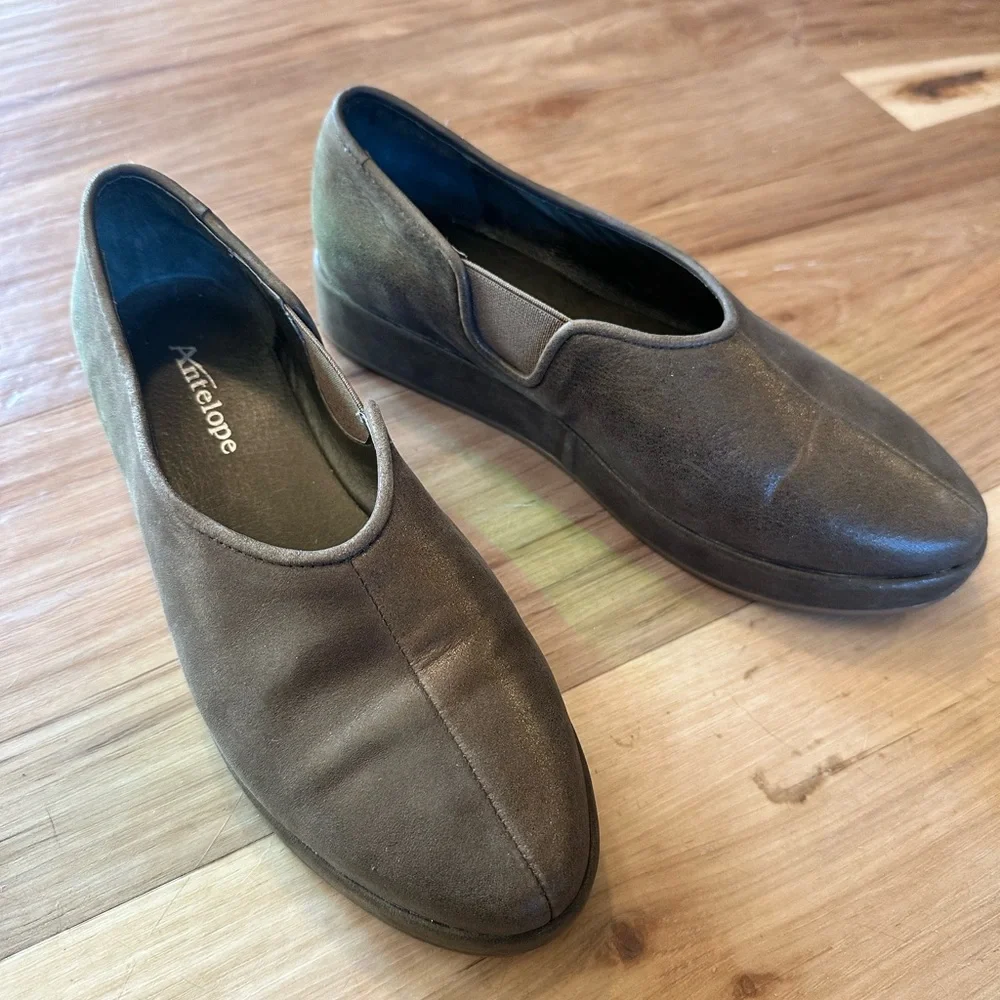 Antelope Leather Loafer Flats